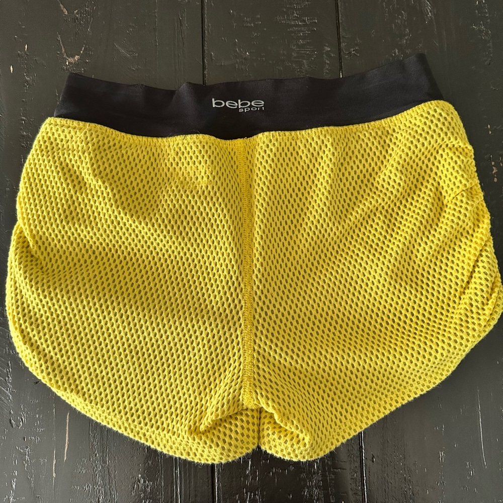 Yellow Bebe Sport Bike Shorts-Size XS - Picture 2 of 4